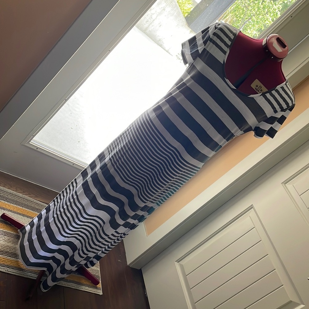 Rue21 Black and White Striped Maxi Dress